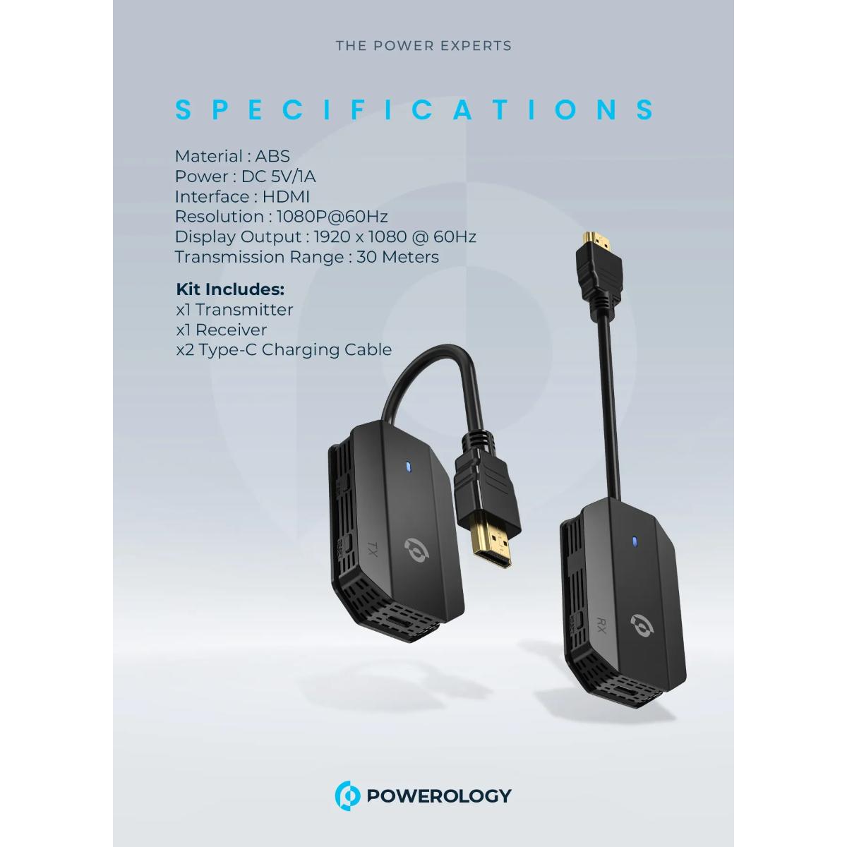 Powerology Wireless HDMI to HDMI Audio
