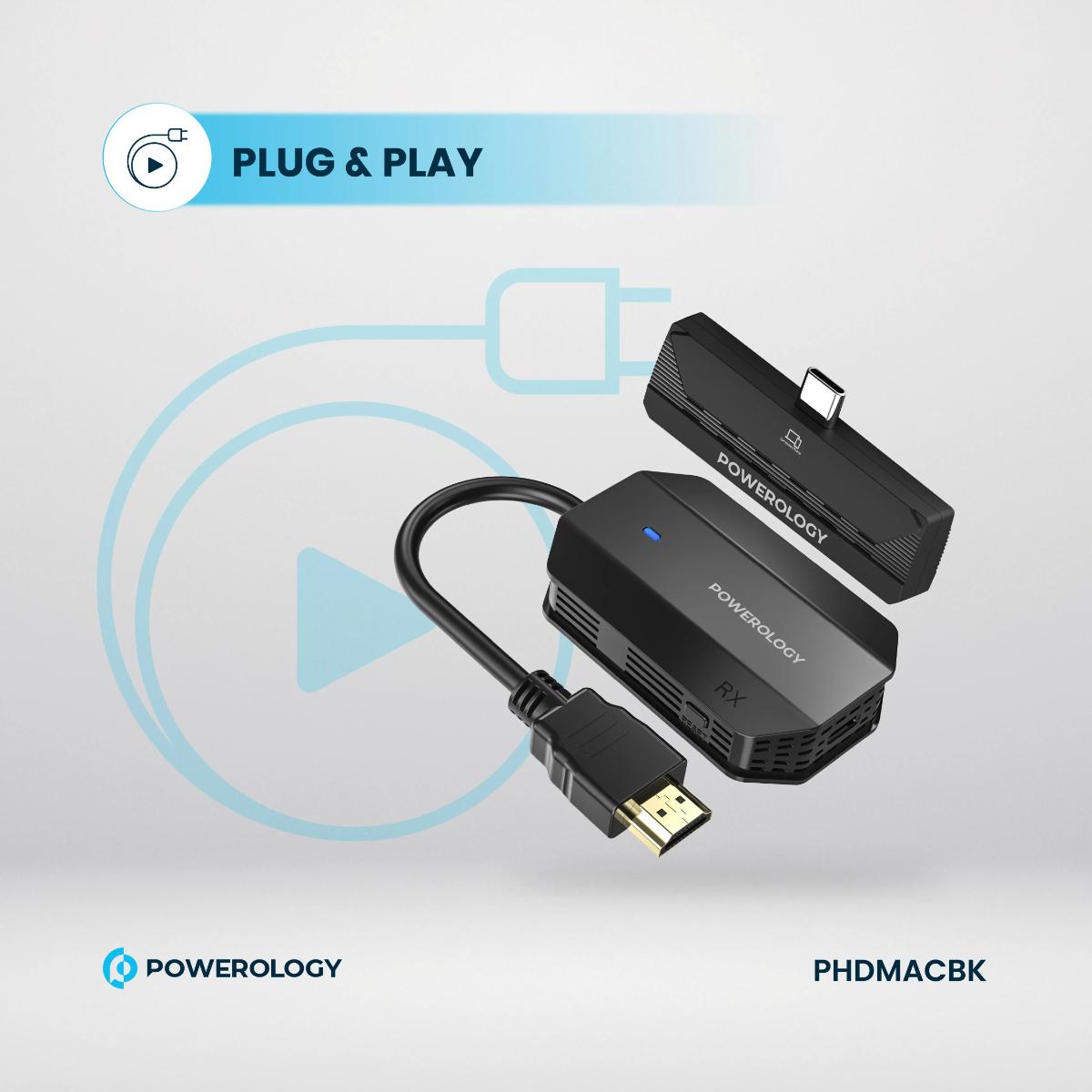 Powerology Wireless USB-C to HDMI Adapter