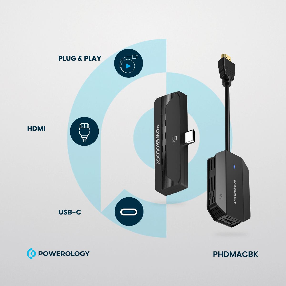 Powerology Wireless USB-C to HDMI Adapter