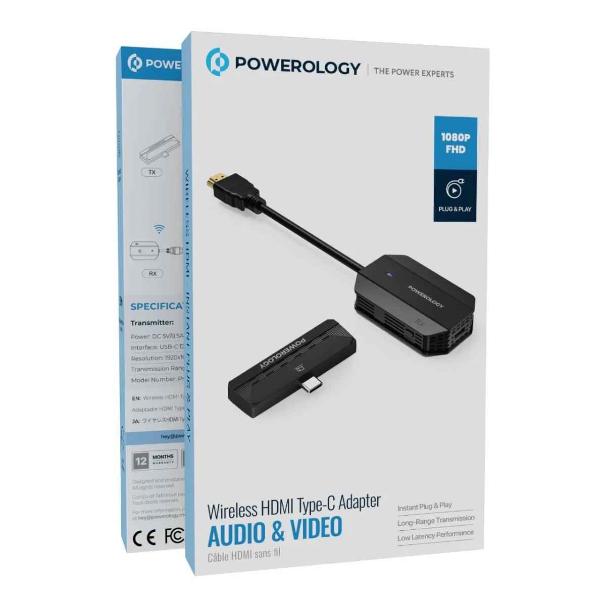 Powerology Wireless USB-C to HDMI Adapter