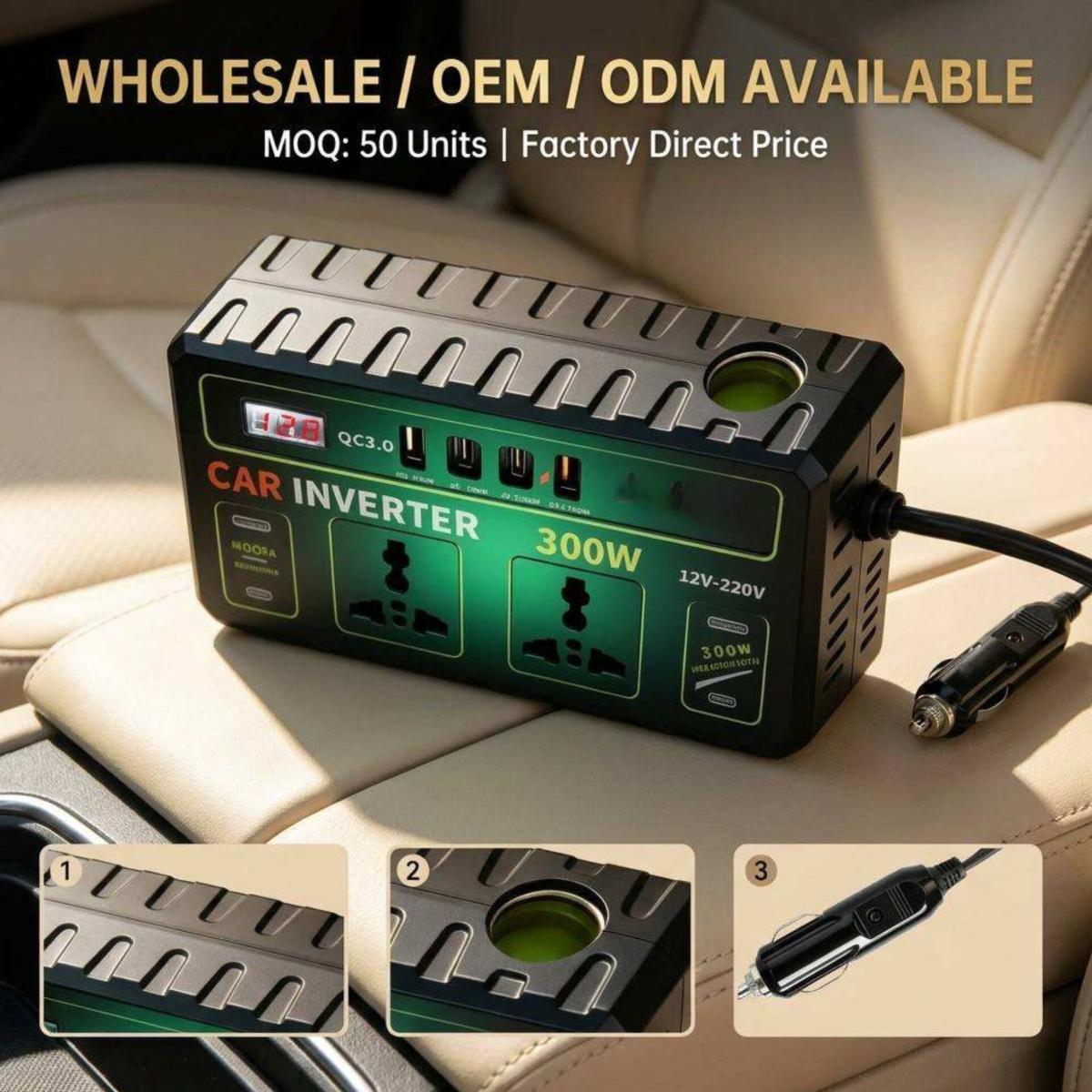 300W Car Power Inverter 12V DC to 220V AC
