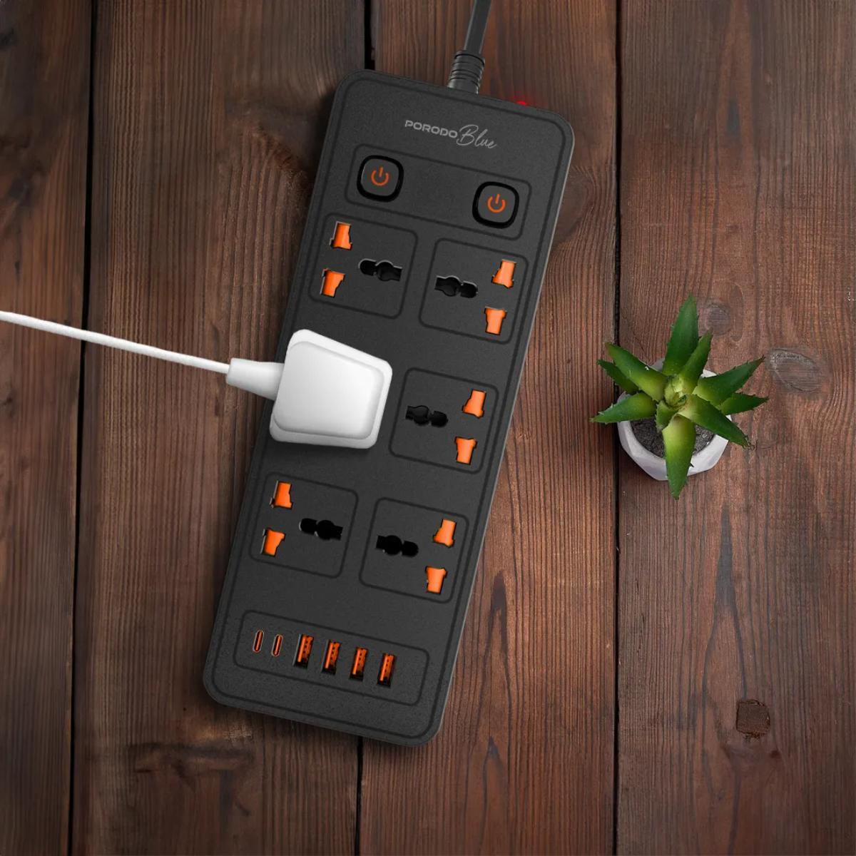 Porodo Blue 6 AC Power Strip