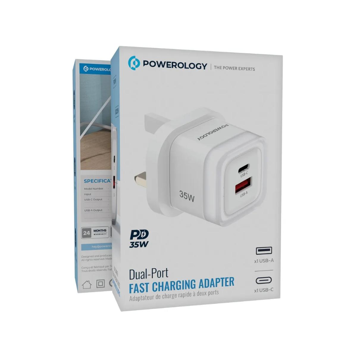 Powerology Dual-Port PD 35W Fast Charger