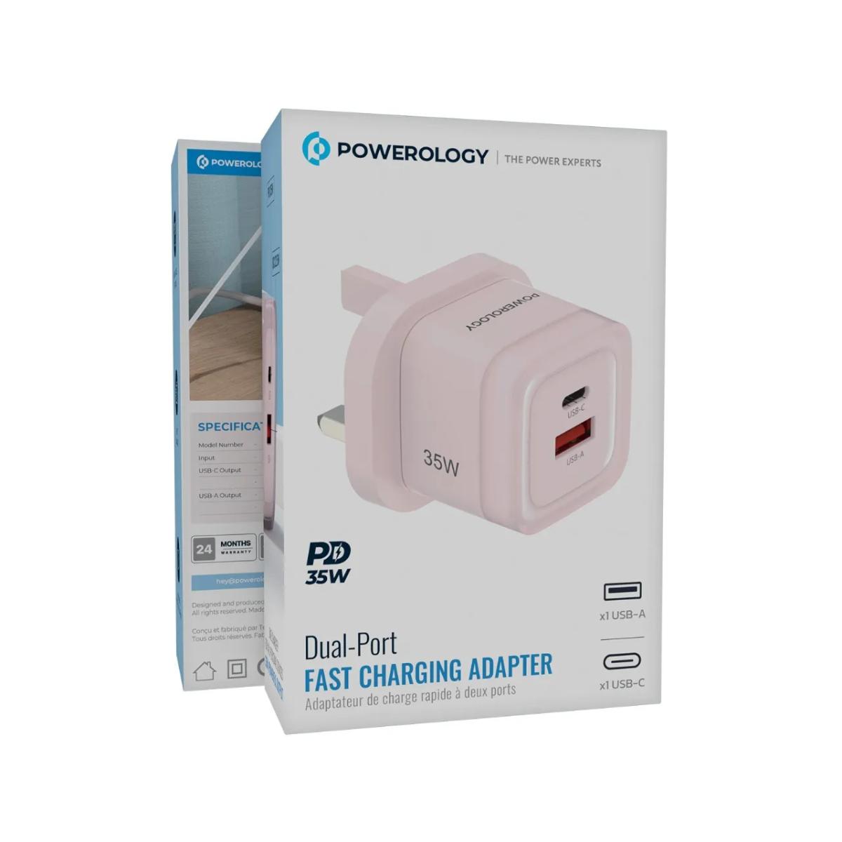 Powerology Dual-Port PD 35W Fast Charger