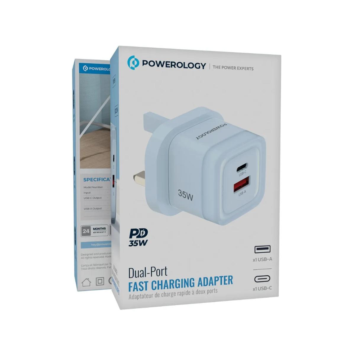 Powerology Dual-Port PD 35W Fast Charger