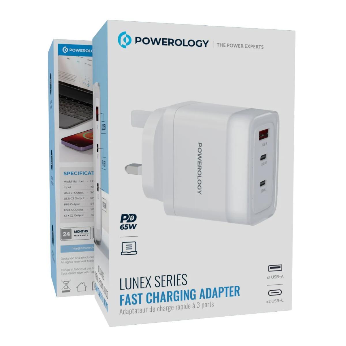 Powerology Lunex  PD Fast Charger UK 3-Pin