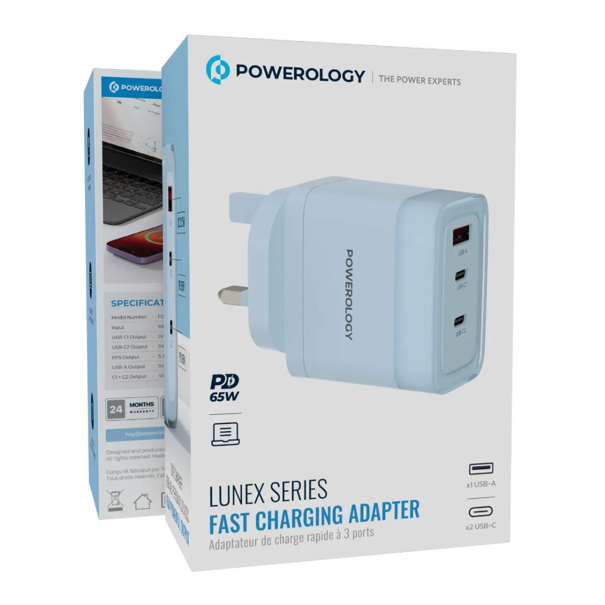 Powerology Lunex  PD Fast Charger UK 3-Pin