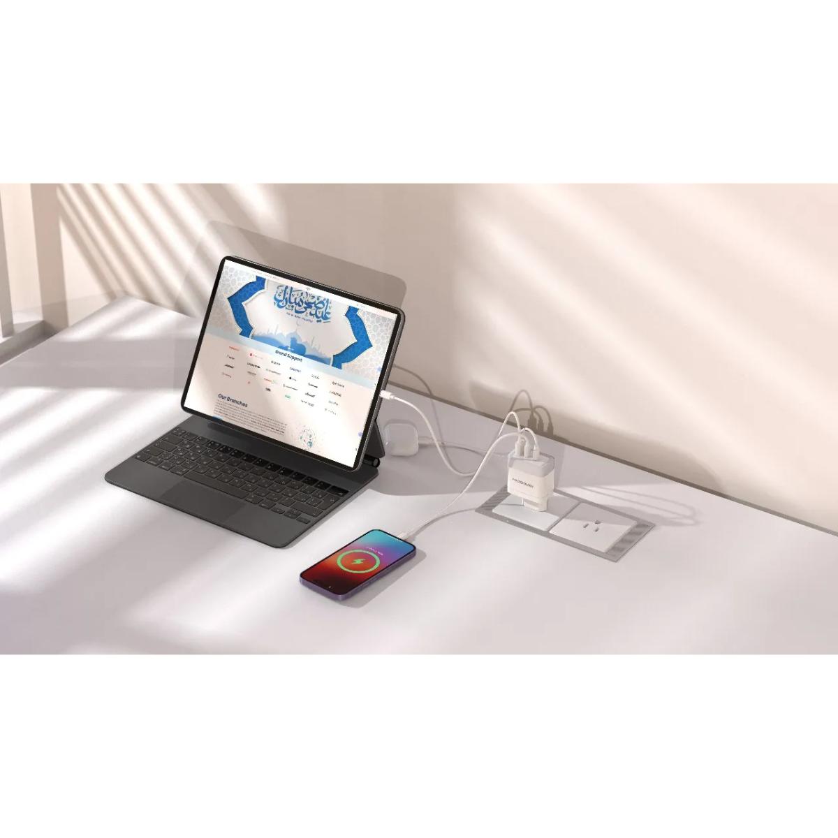 Powerology 65W 3-Port Fast Charger EU Plug
