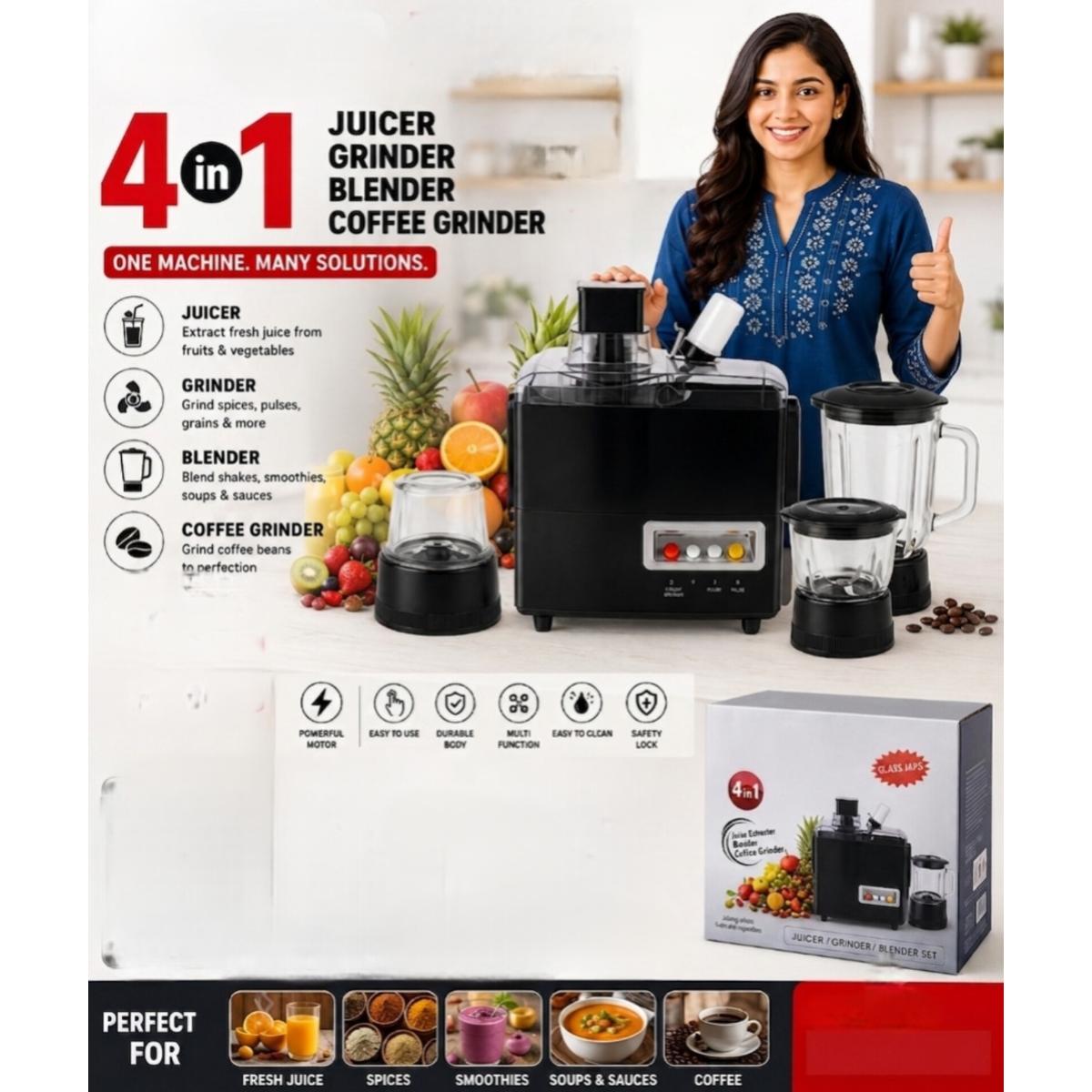 4-in-1 Juicer Mixer Grinder 800W