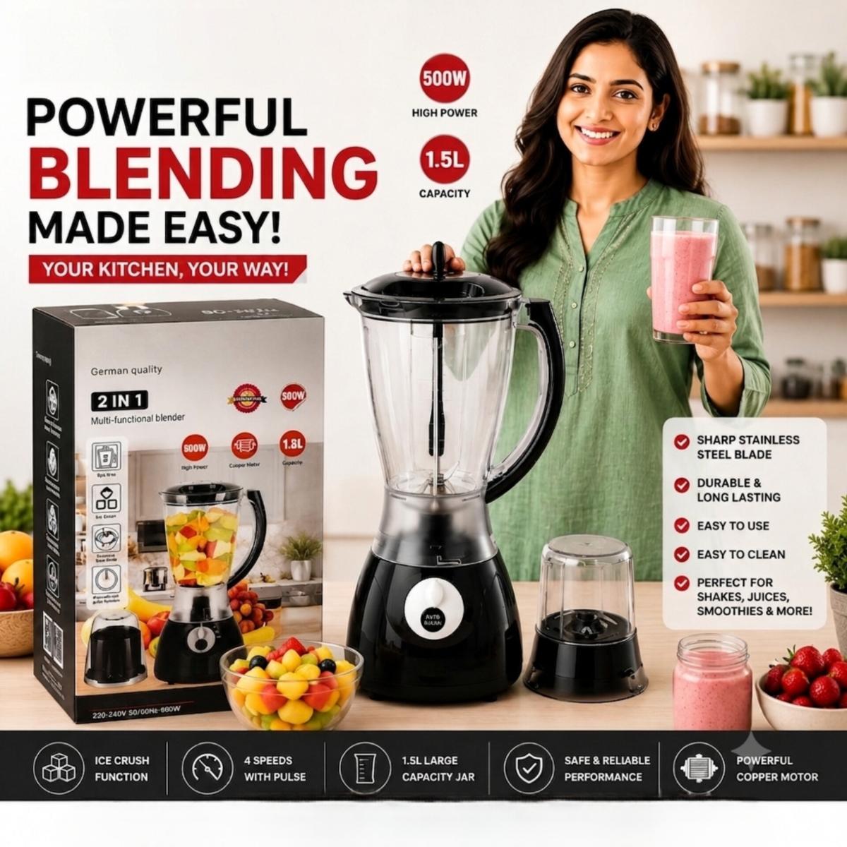 2-in-1 Multifunction Blender Grinder