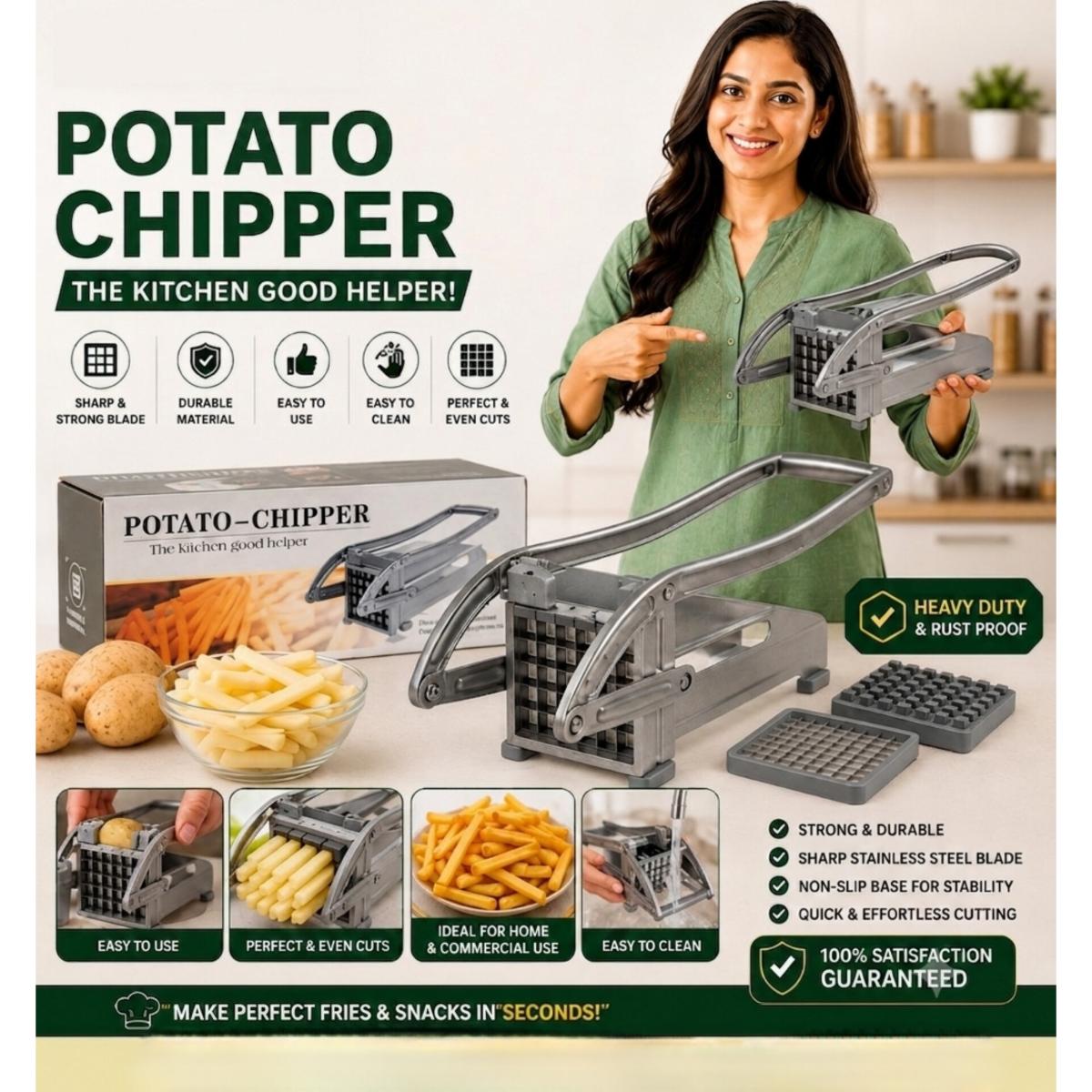 Heavy Duty Stainless Steel Potato Chipper
