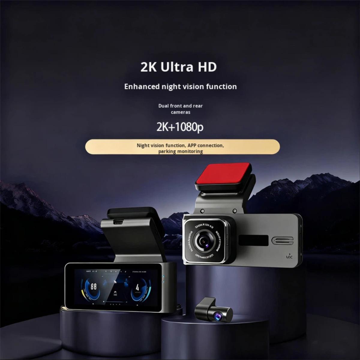 Dual 2K WiFi Dash Camera Front & Rear