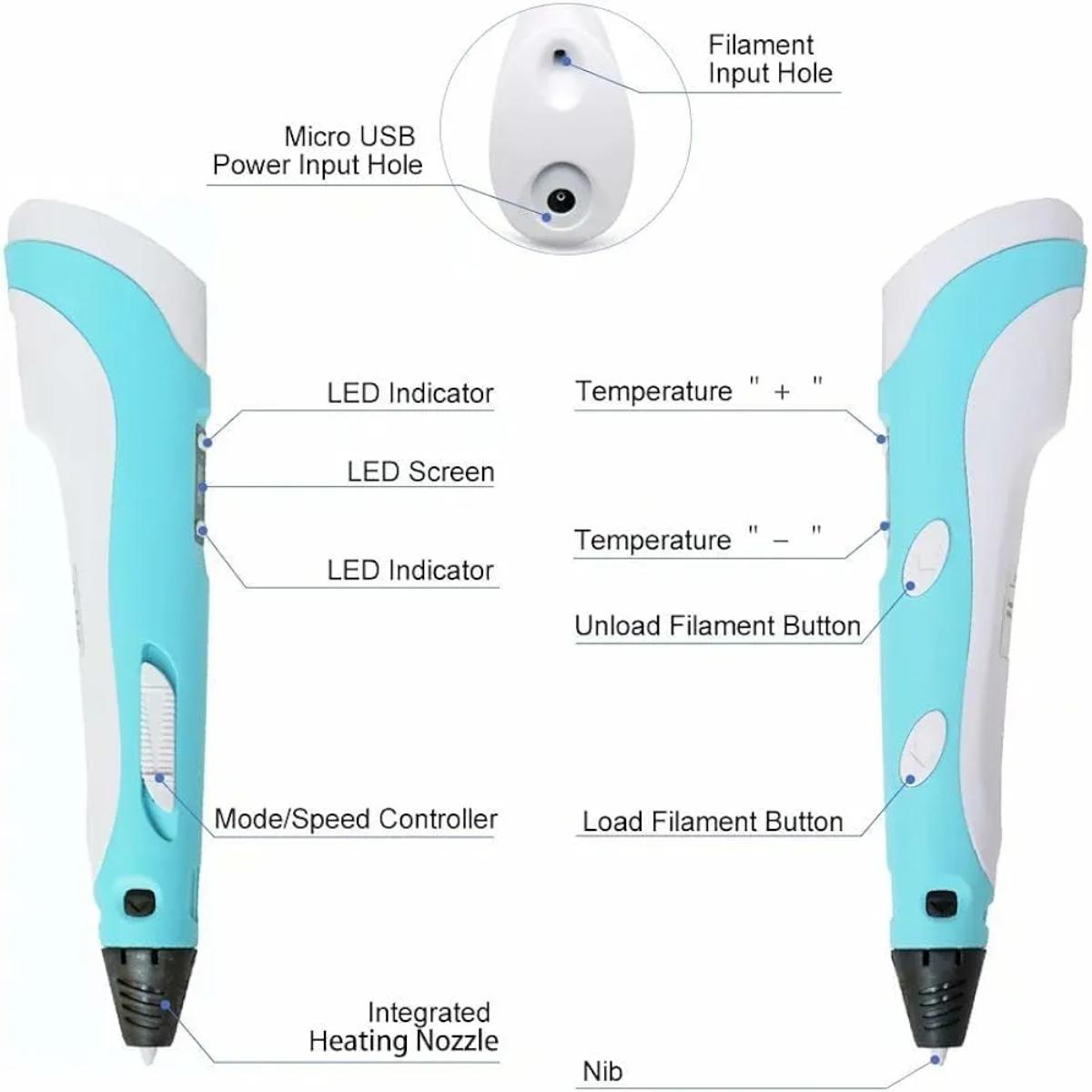 3D Printing Pen with LCD Display
