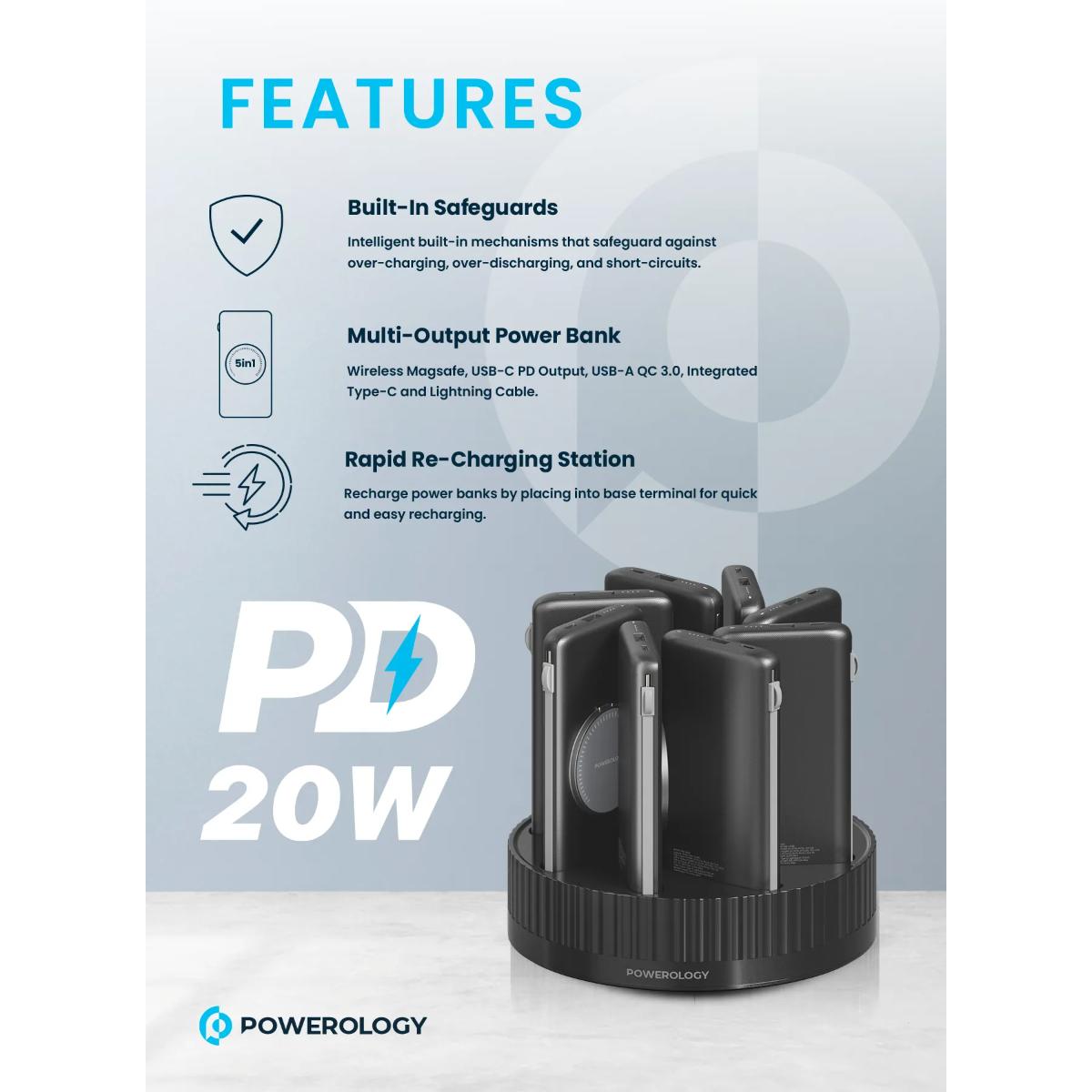 Powerology 8 x 10000mAh Power Bank Terminal
