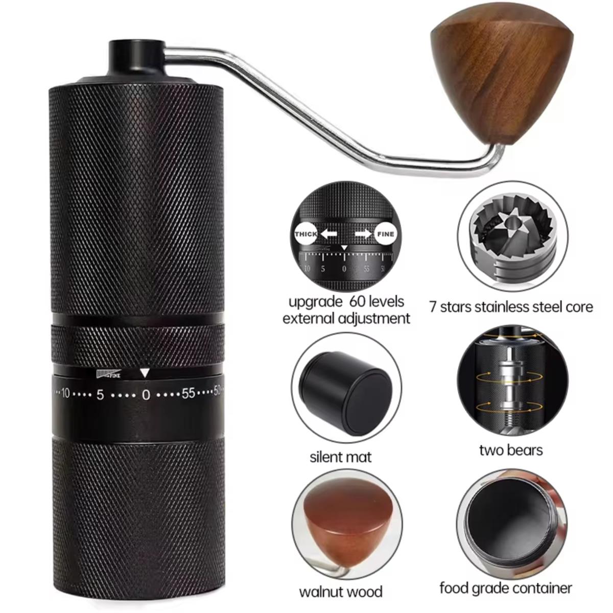 Manual Coffee Grinder with 60 Adjustable Grind Settings