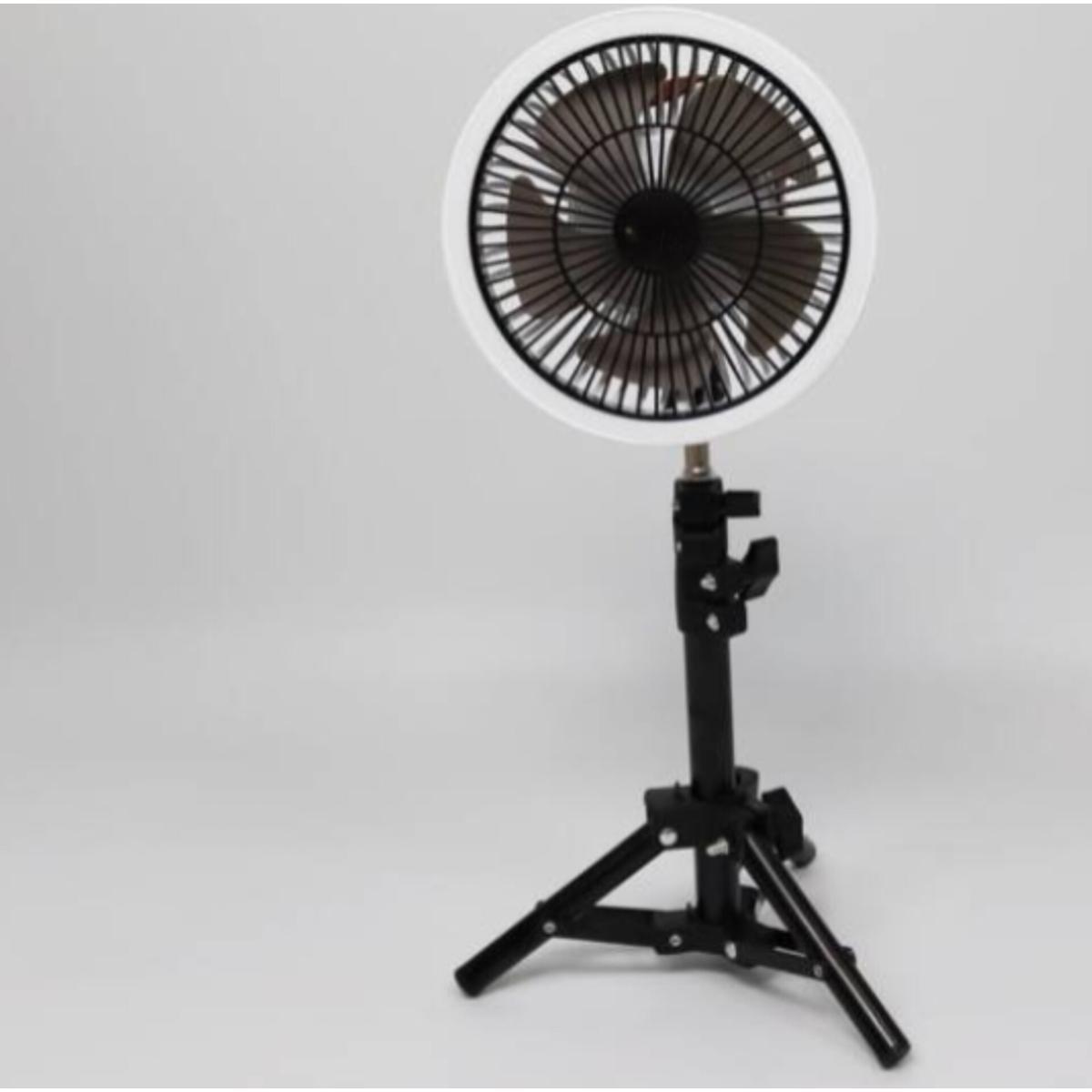 3-in-1 Portable Table Fan with LED Ring Light,