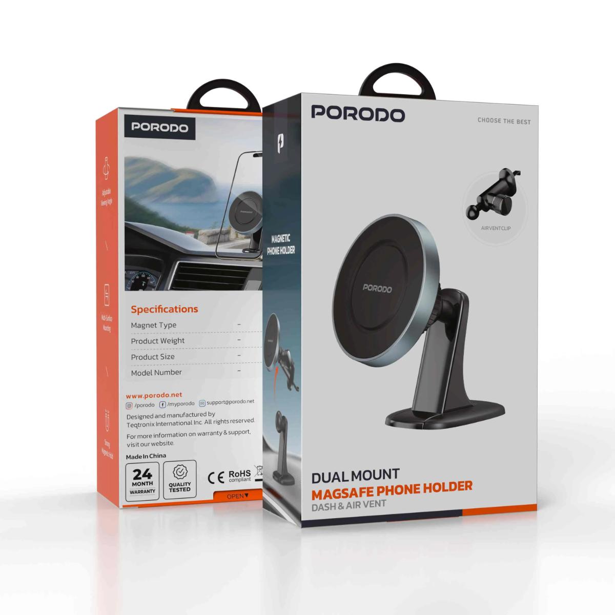 Porodo Dual Mount MagSafe Phone Holder