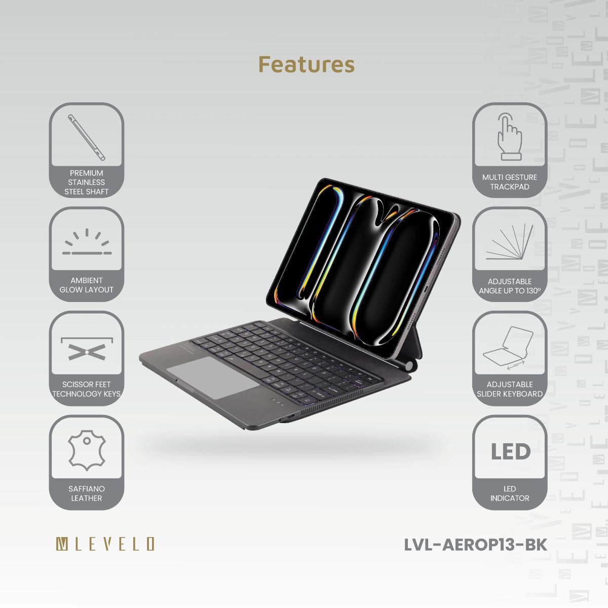 Wireless Keyboard Case with Touchpad for iPad Pro 13