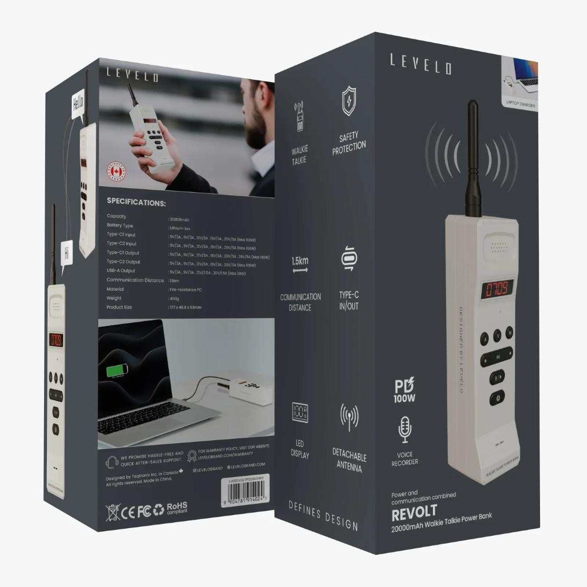 Levelo  Walkie Talkie Power Bank