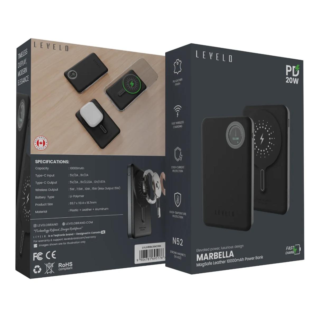 Levelo Marbella 10000mAh MagSafe Power Bank 20W