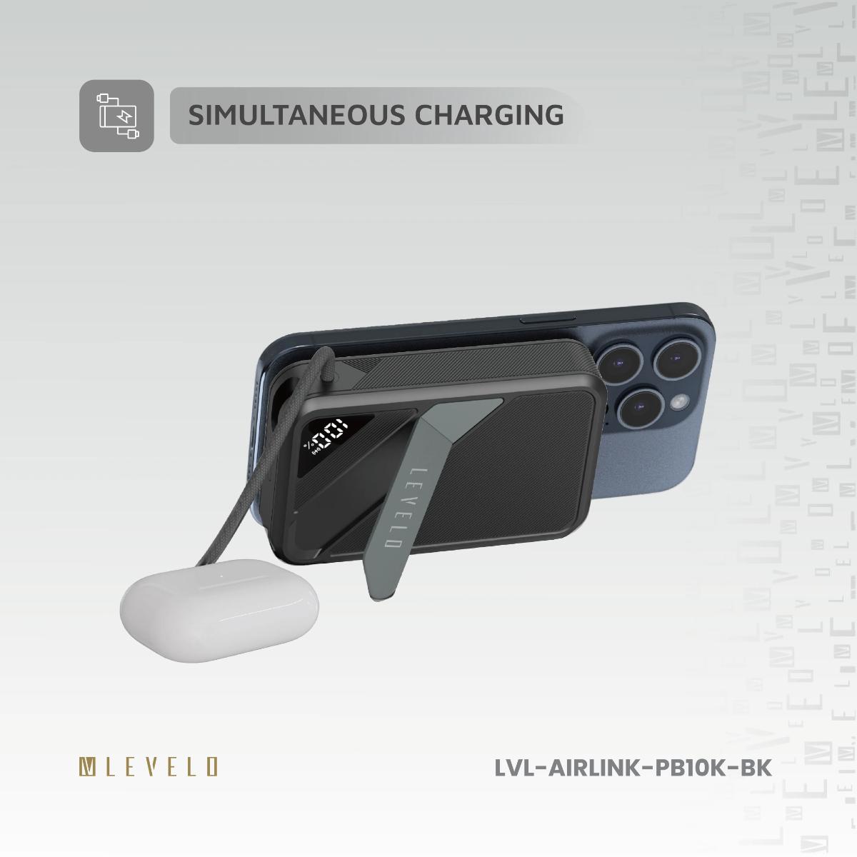 Levelo AirLink 10000mAh Qi2 MagSafe Power Bank