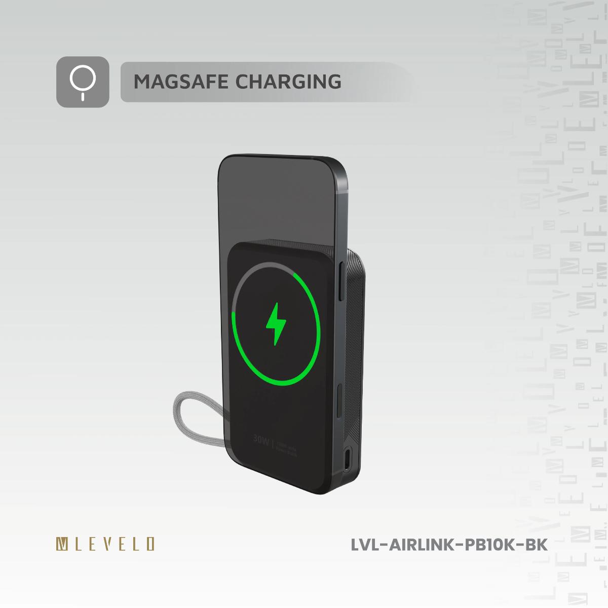 Levelo AirLink 10000mAh Qi2 MagSafe Power Bank