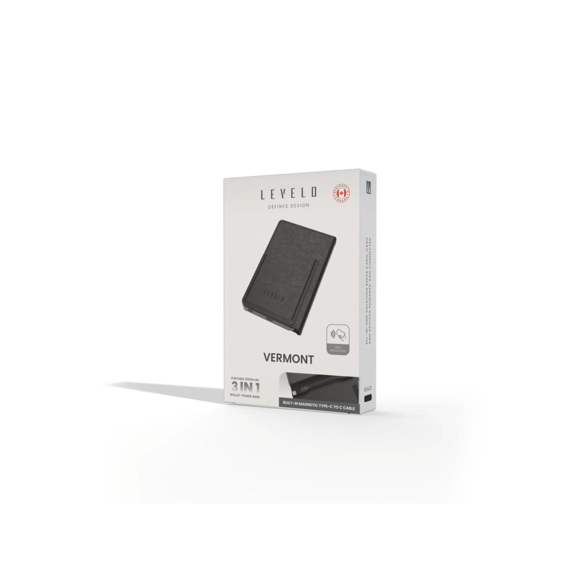Levelo Vermont 3-in-1 Wallet 5000mAh Power Bank