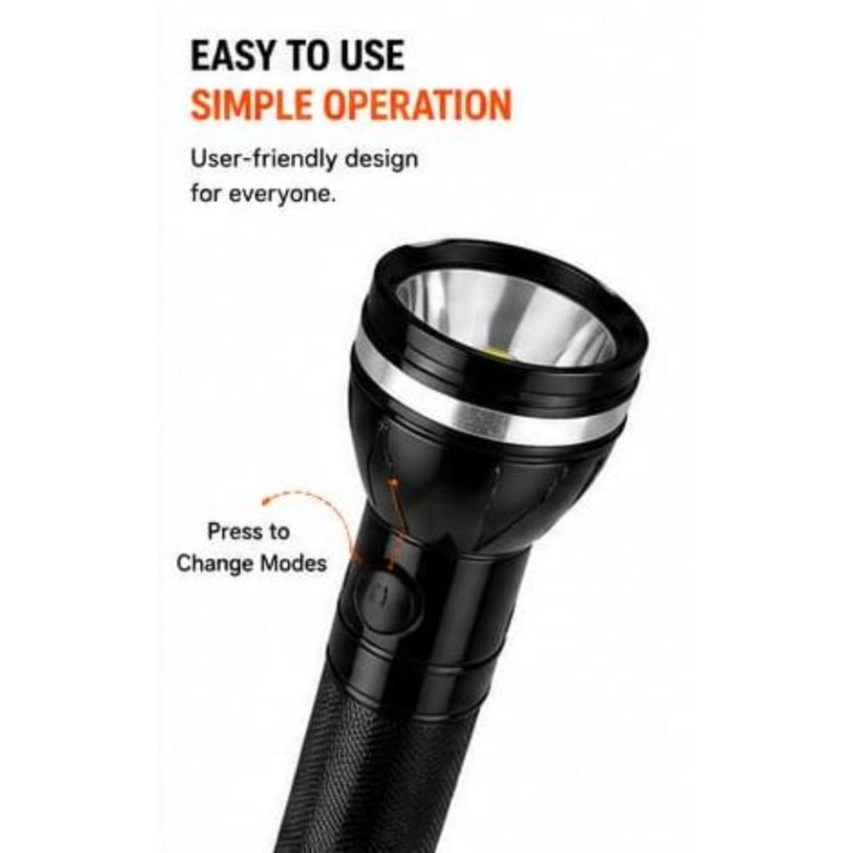 Rechargeable LED Flashlight 4-in-1 Long Torch