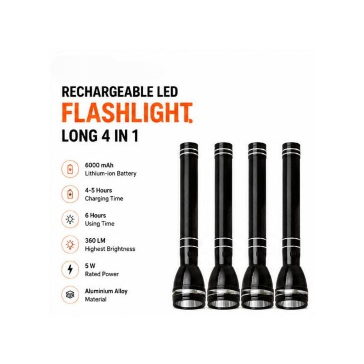 Rechargeable LED Flashlight 4 Pack