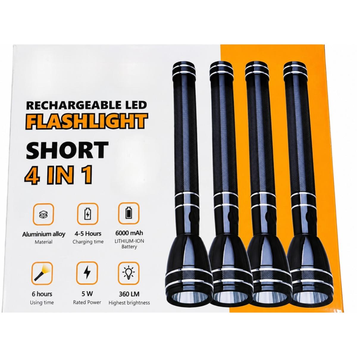 Rechargeable LED Flashlight 4 Pack