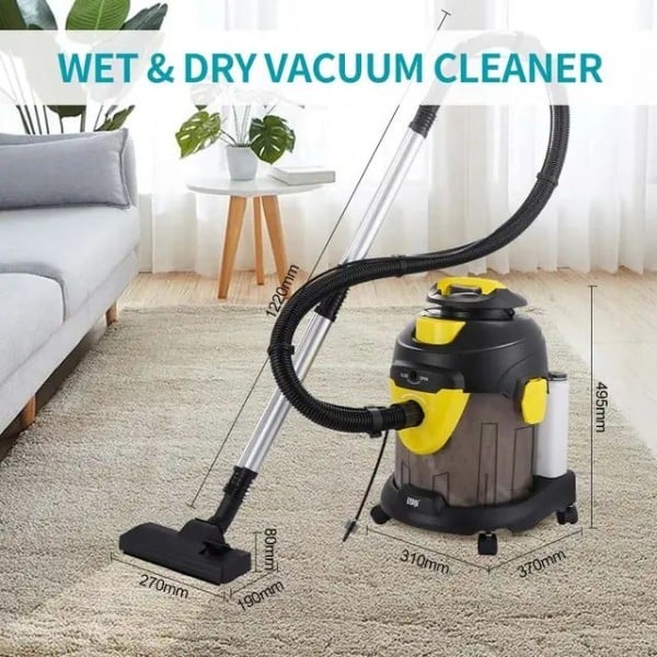 High Suction Power Wet and Dry Vacuum Cleaner 1400W 15L with HEPA Filter by Winning Star