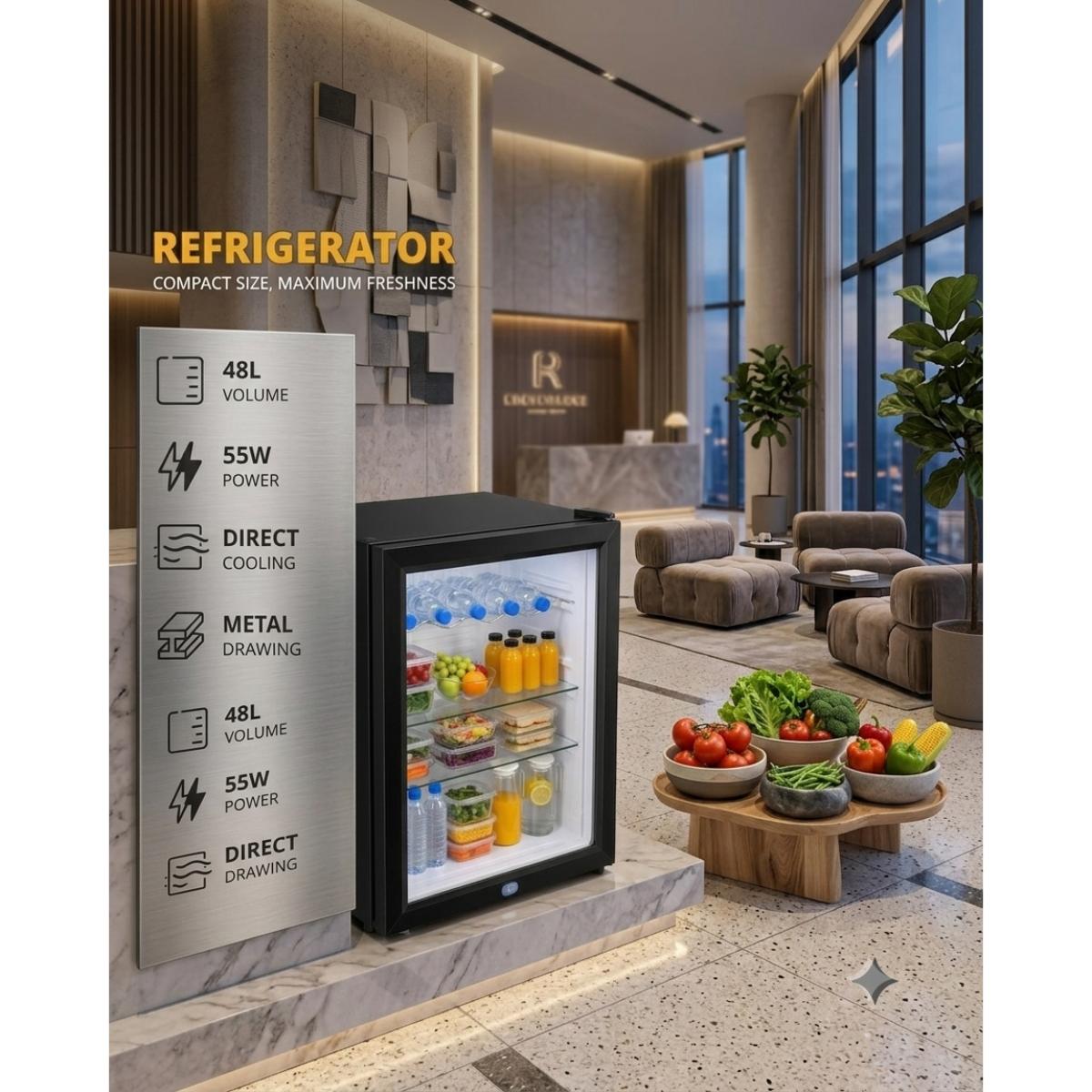 48L Mini Refrigerator with Direct Cooling