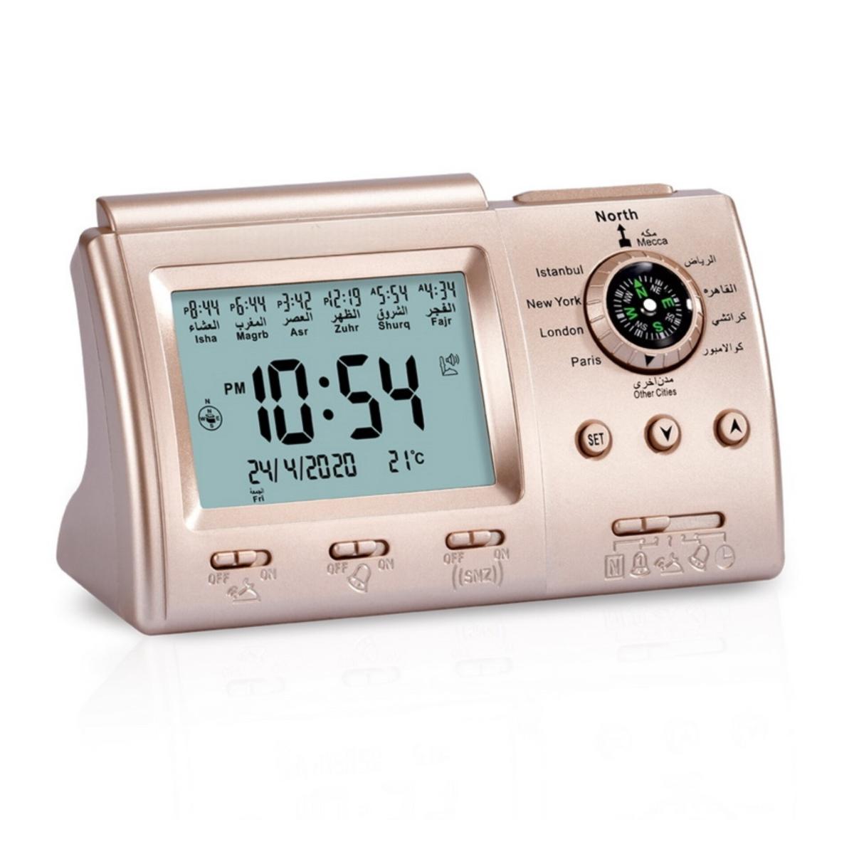 Digital Azan Prayer Clock with Qibla Compass