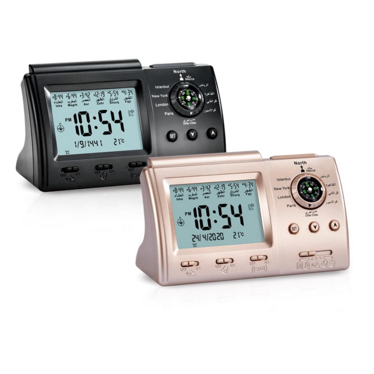 Digital Azan Prayer Clock with Qibla Compass