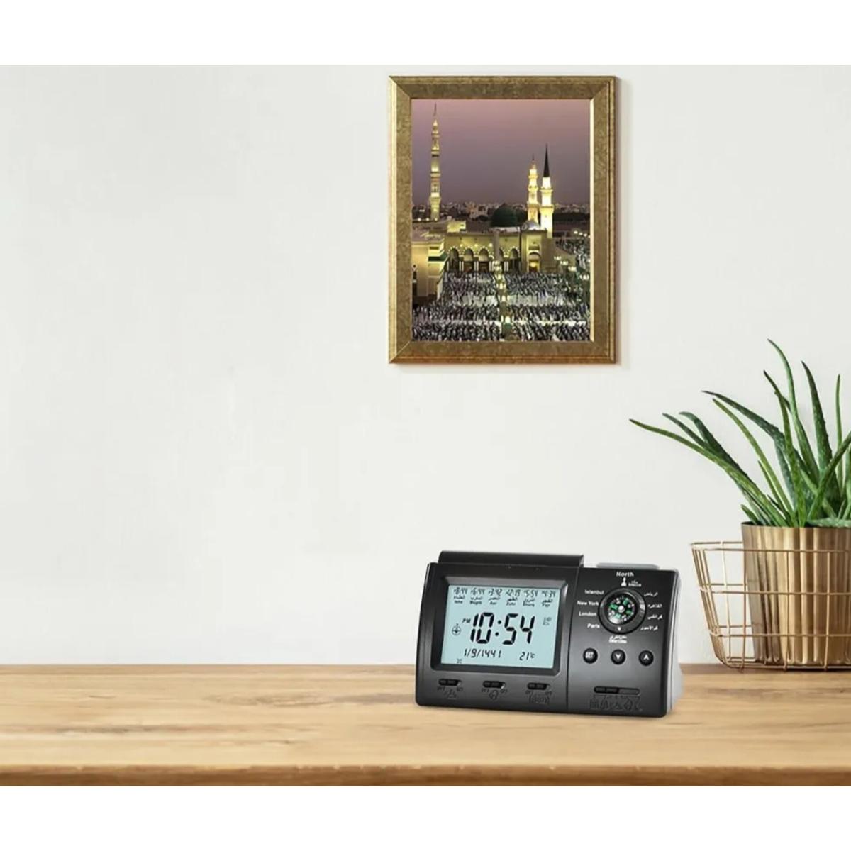 Digital Azan Prayer Clock with Qibla Compass