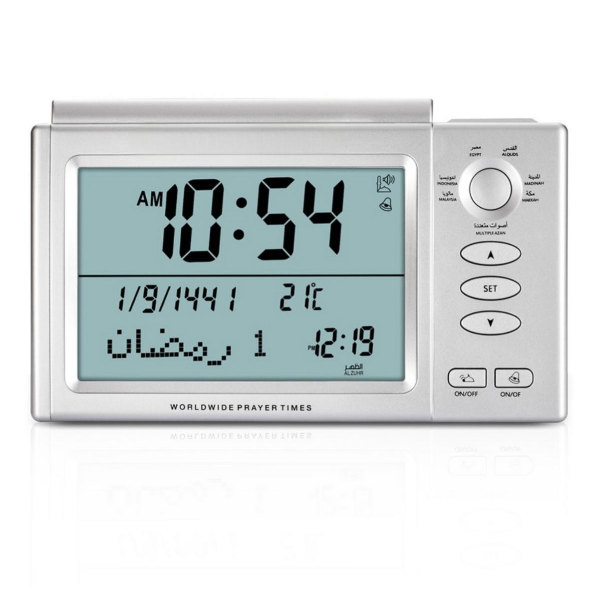 Digital Azan Prayer Clock with Worldwide Prayer Times