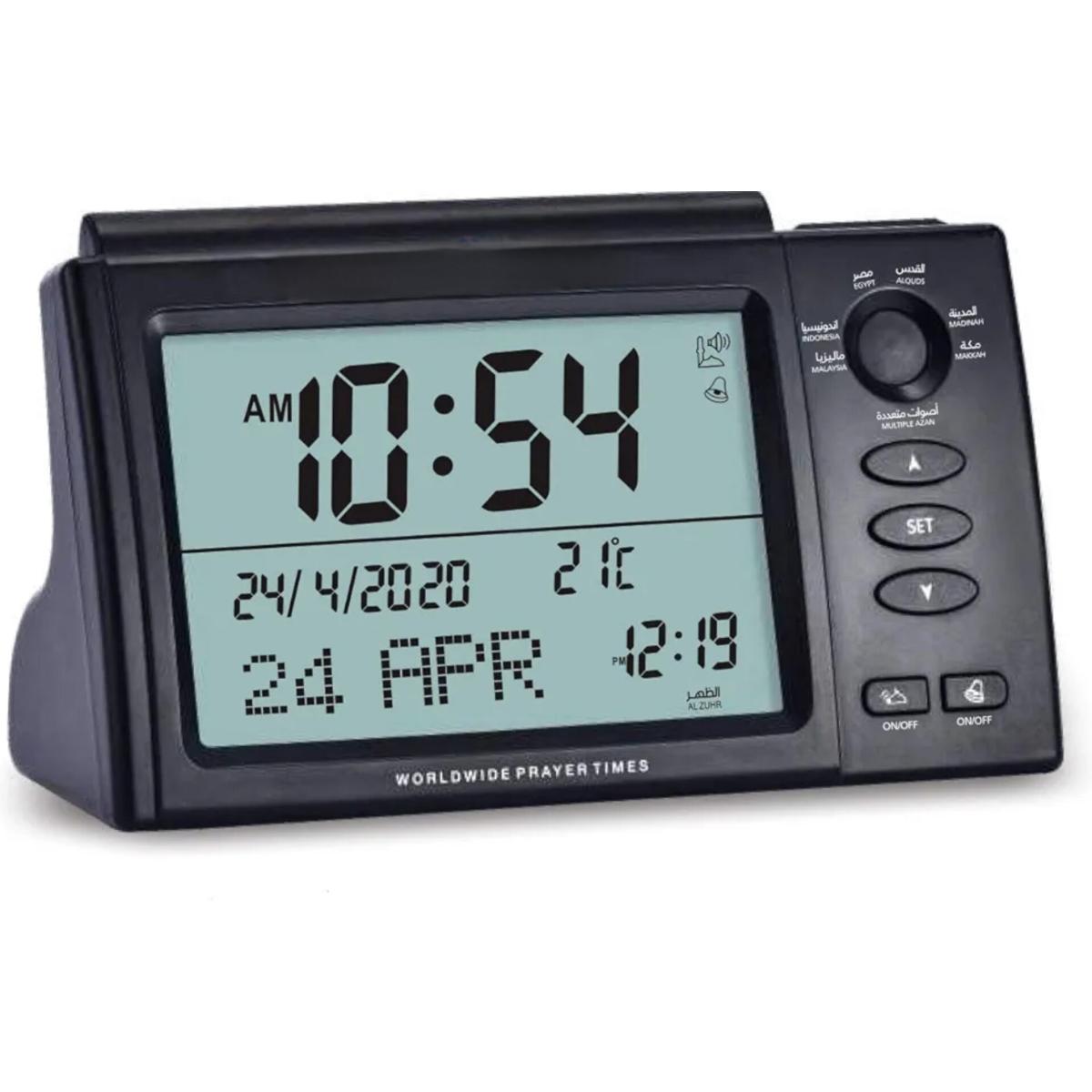 Digital Azan Prayer Clock with Worldwide Prayer Times