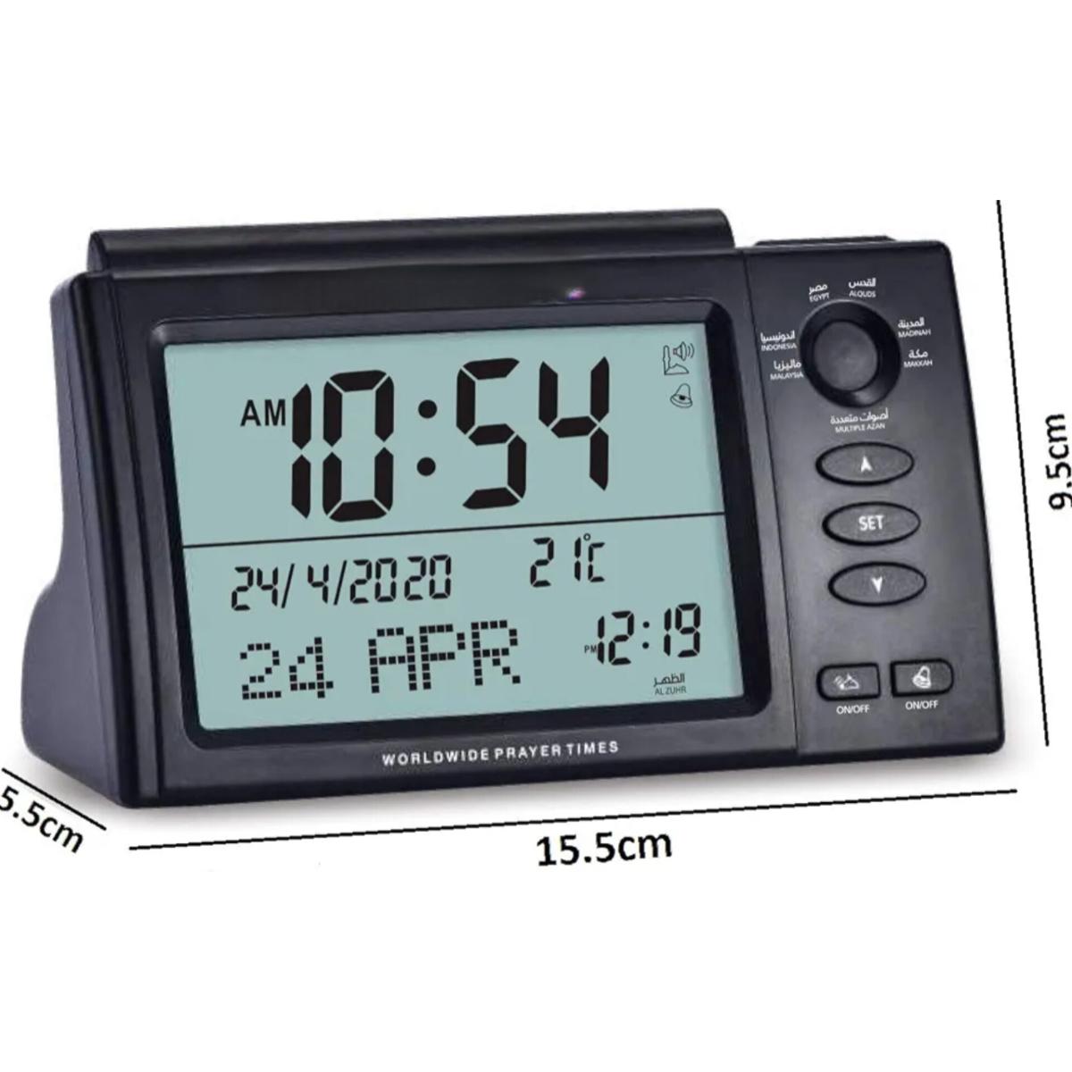 Digital Azan Prayer Clock with Worldwide Prayer Times