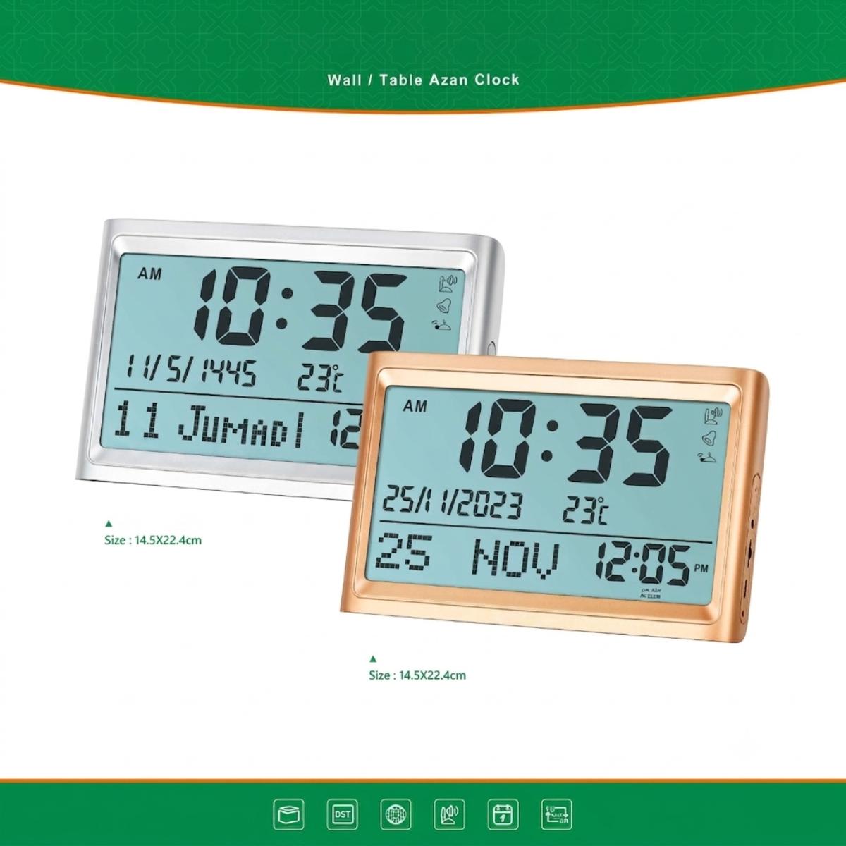 Digital Islamic Azan Clock with Worldwide Prayer Times