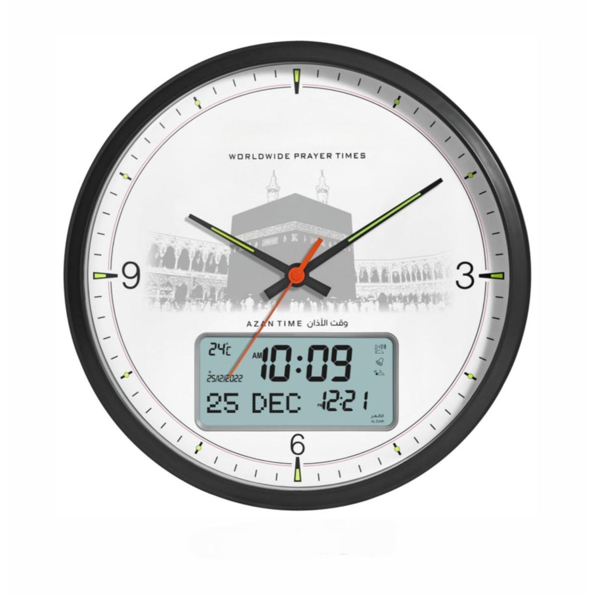 Digital Azan Wall Clock with Worldwide Prayer Times