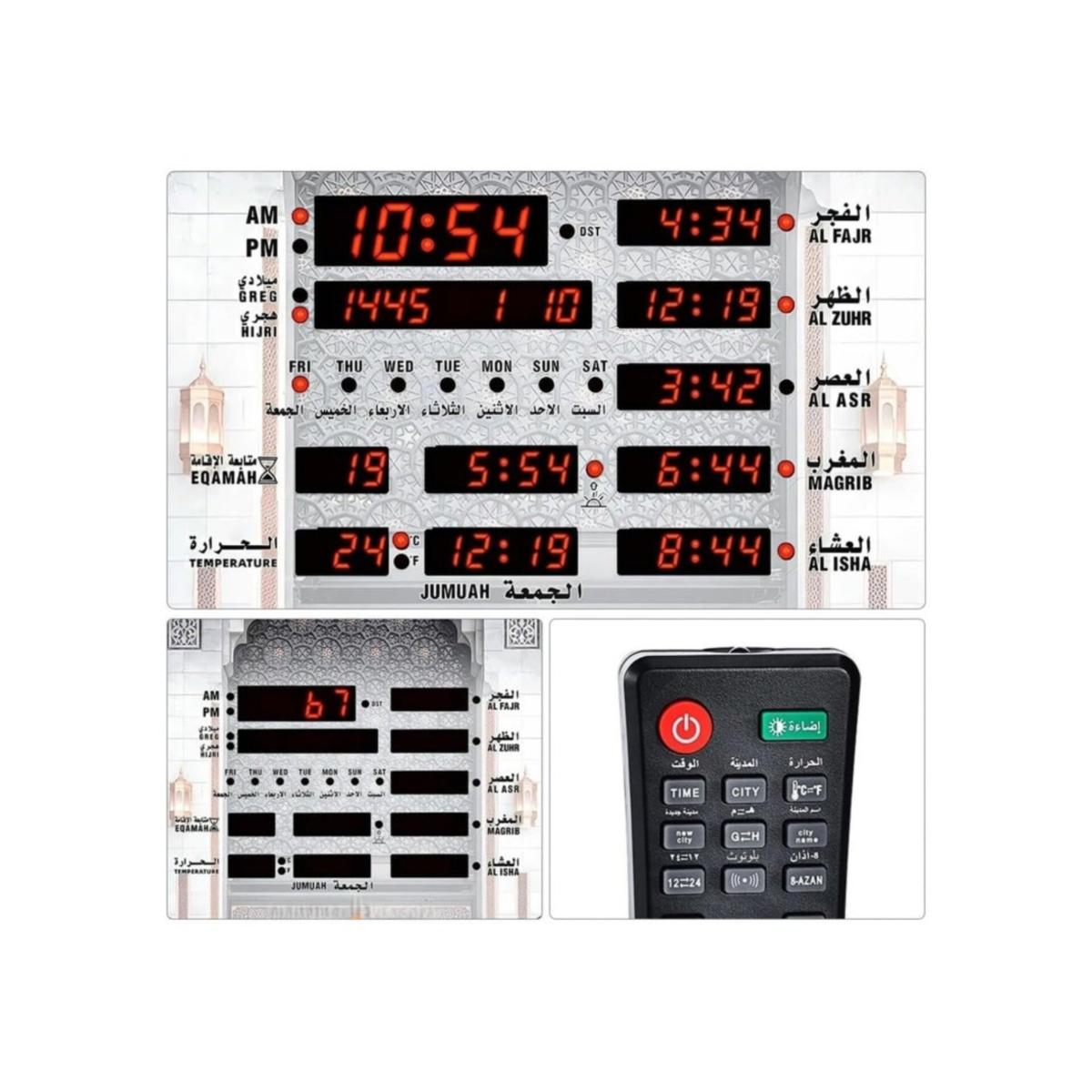 Digital Islamic Azan Prayer Clock with LED Display
