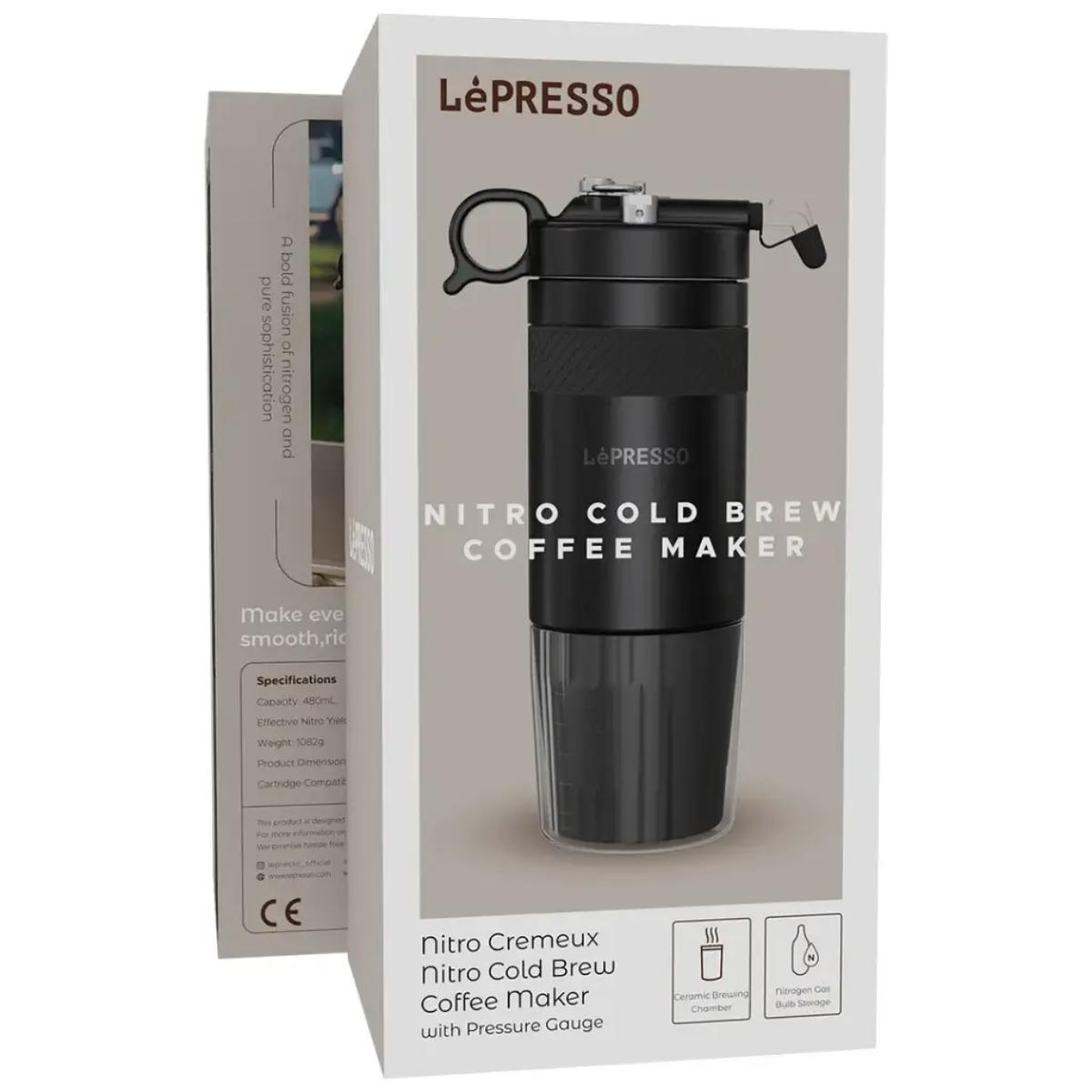 LePresso Nitro Brew Cold Coffee Maker with Pressure Gauge 480ML