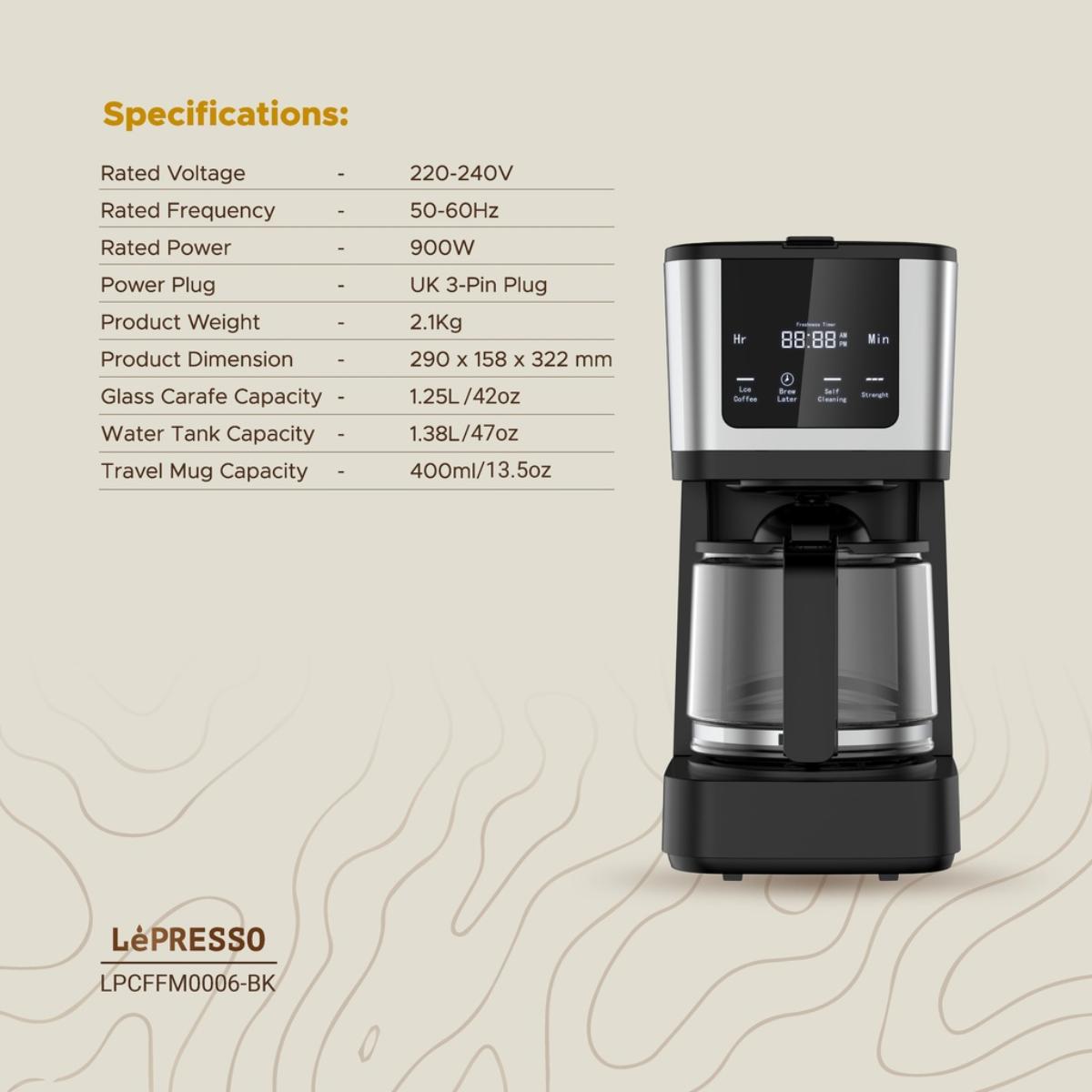 LePresso Rich Brew Coffee Machine with Touch Display