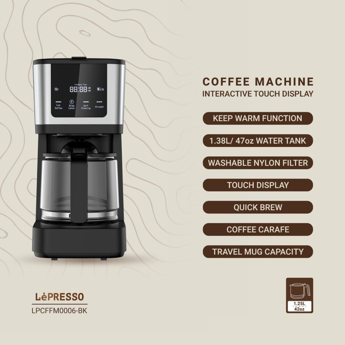 LePresso Rich Brew Coffee Machine with Touch Display