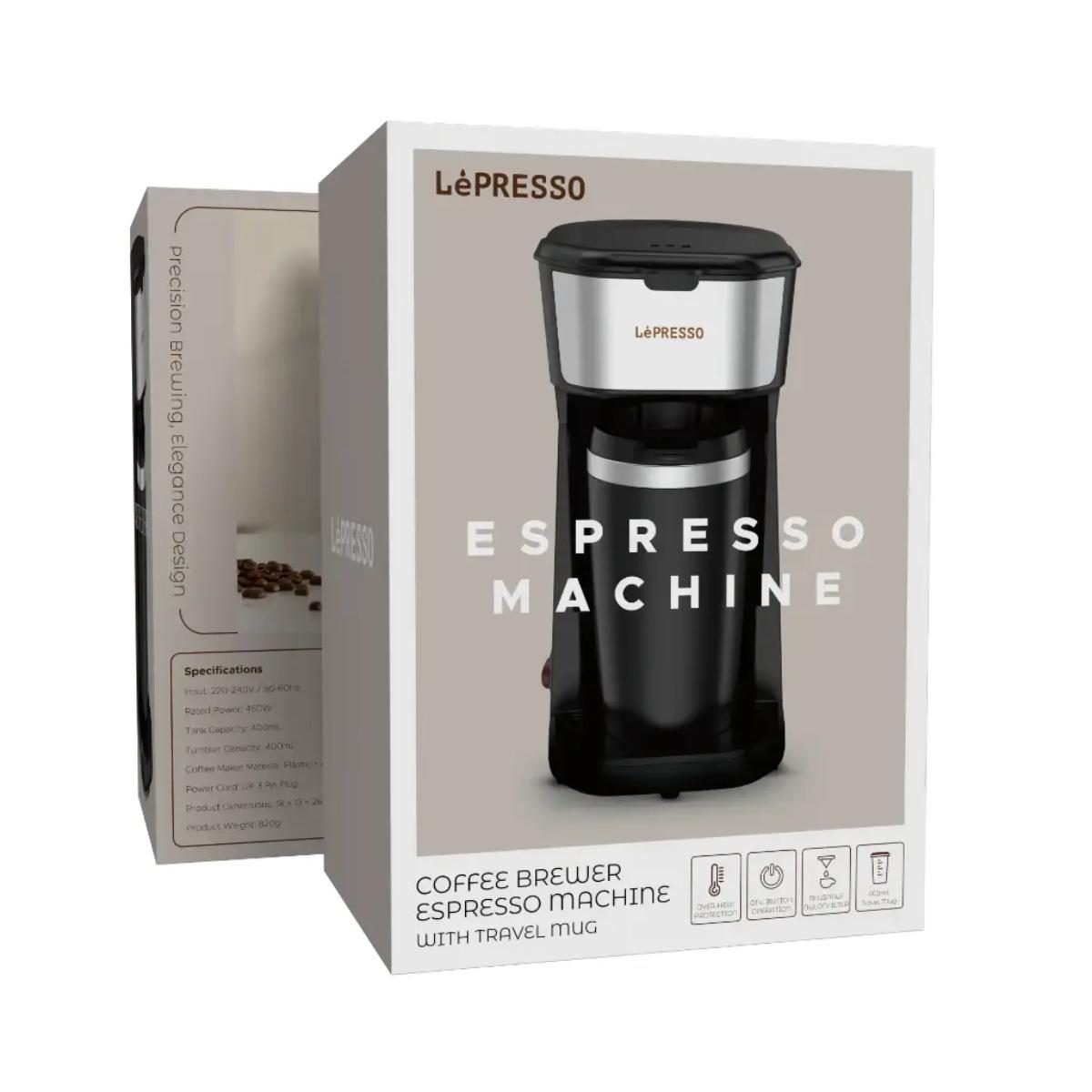 LePresso Instant Coffee Brewer with 400ML Travel Mug