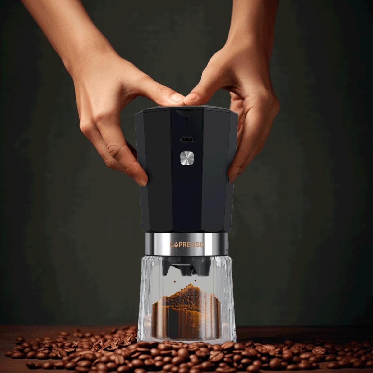 LePresso Cordless Electric Conical Burr Coffee Grinder