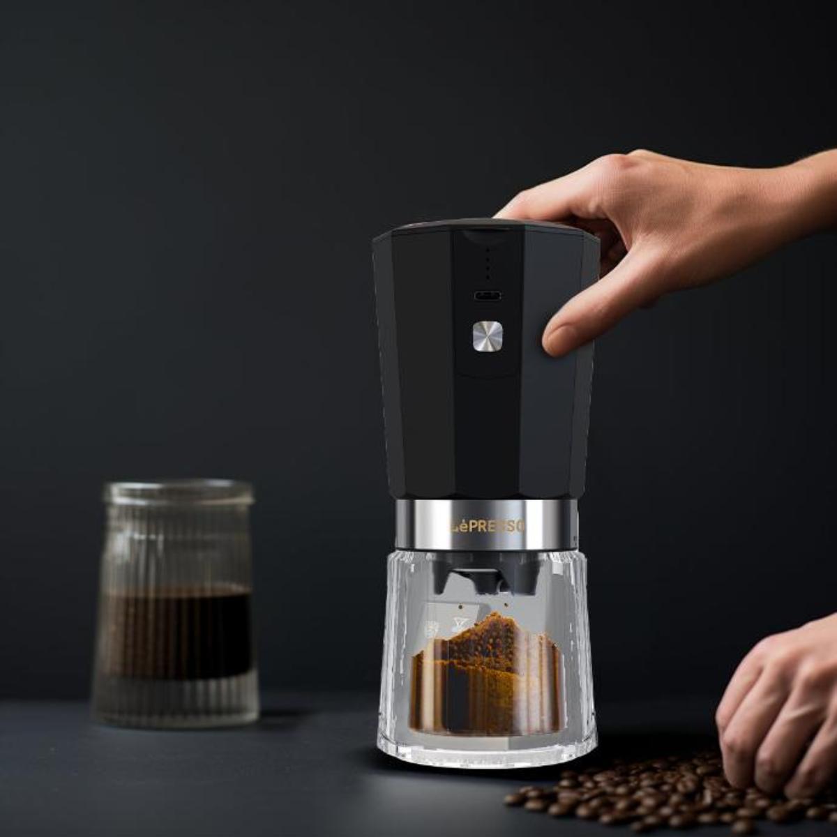 LePresso Cordless Electric Conical Burr Coffee Grinder
