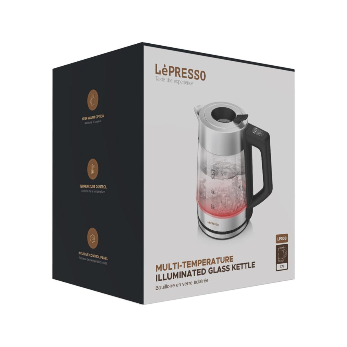 LePresso Multi-Temperature Glass Kettle 1.7L
