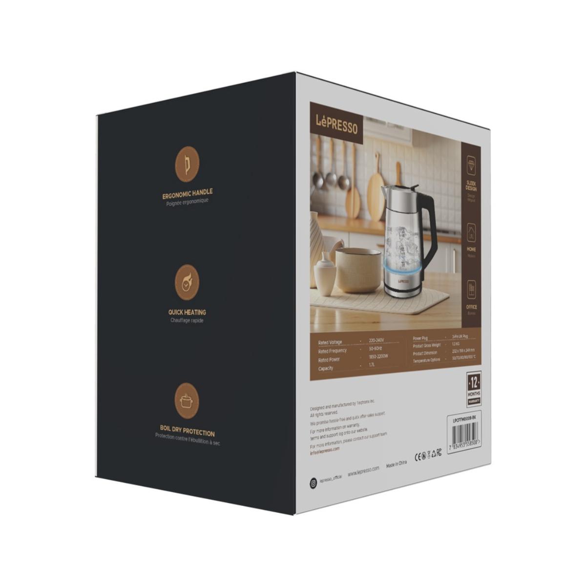 LePresso Multi-Temperature Glass Kettle 1.7L