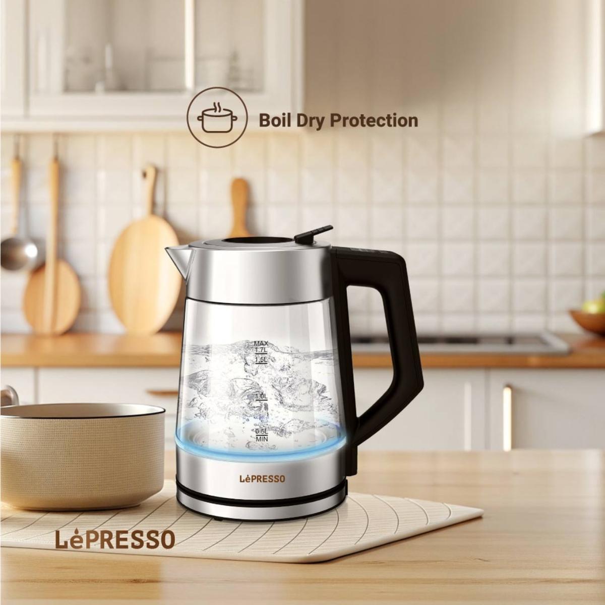 LePresso Multi-Temperature Glass Kettle 1.7L